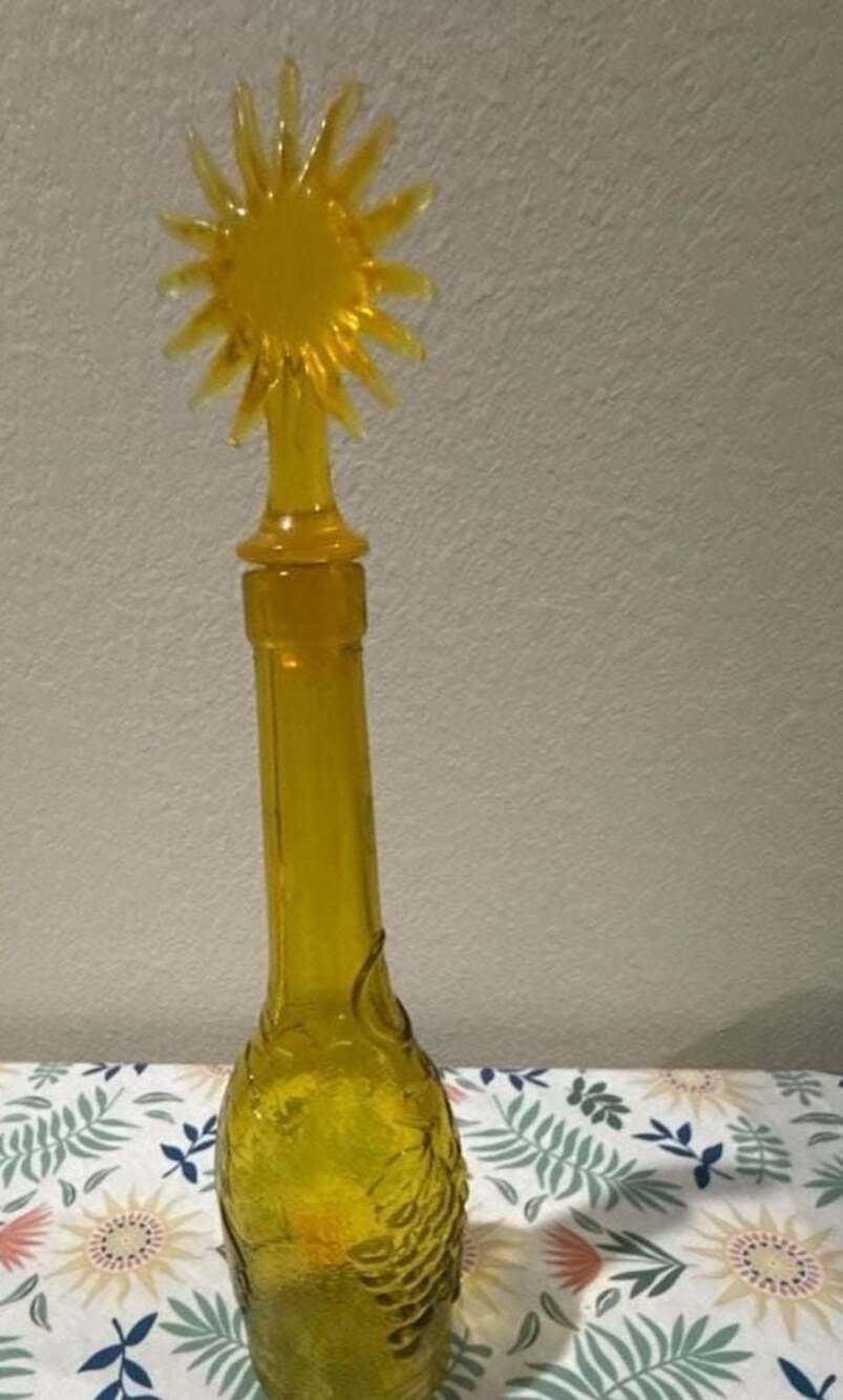 Vintage Empire Glass Works Jenny Lind Amber Glass Bottle Decanter